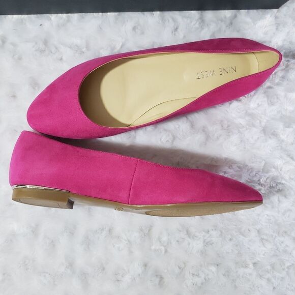 Nine West Corrine size 6.5 pink faux suede ballet flats - Picture 5 of 5